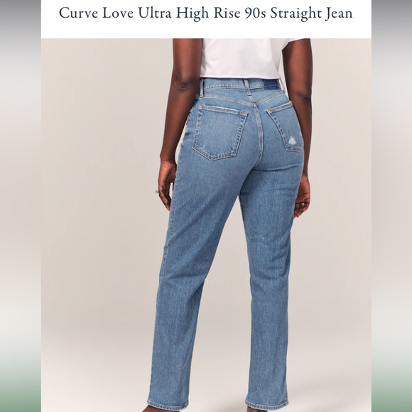 Curve Love 90s Ultra High Rise Straight Jeans, Size 24, medium wash - Picture 4 of 4
